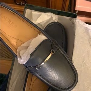 Lauren Briony Leather Loafer 8B Navy